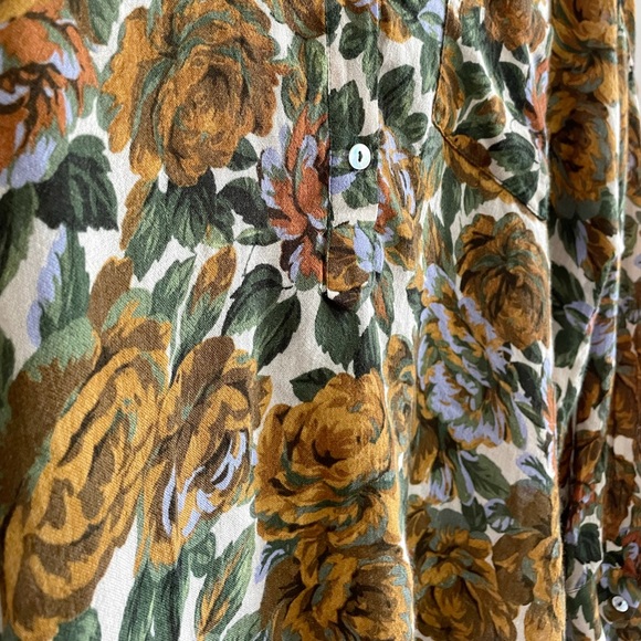 Zara Half-Button Floral High-Low Blouse - Picture 2 of 4